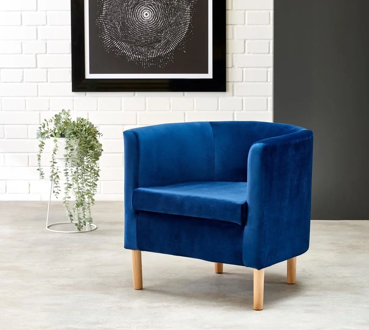 Fotoliu Halmar Clubby 2 (Dark Blue/Natural)
