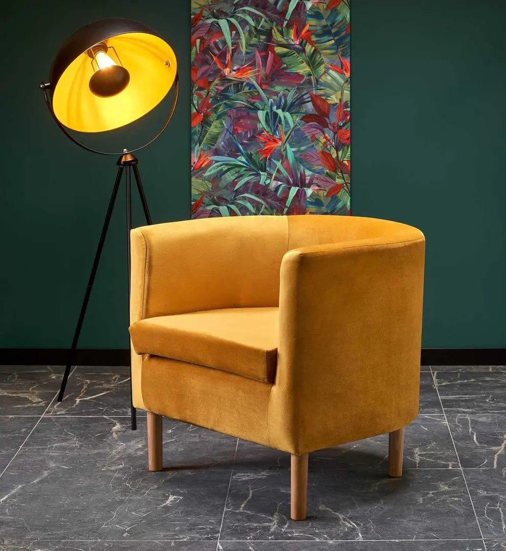 Fotoliu Halmar Clubby 2 (Mustard/Natural)