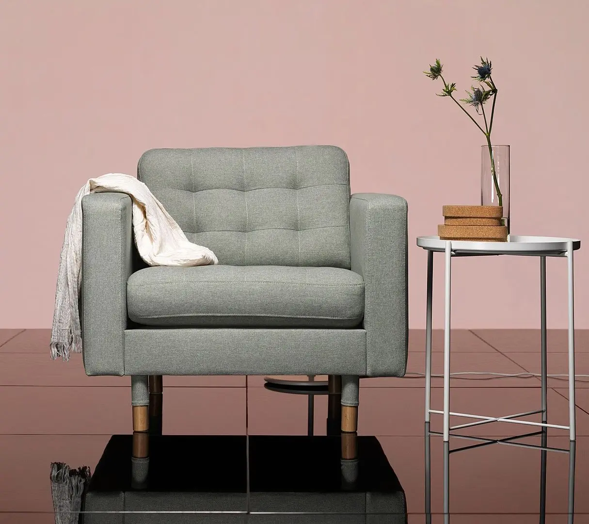 Fotoliu Ikea Landskrona/Gunnared (Verde deschis/Lemn)