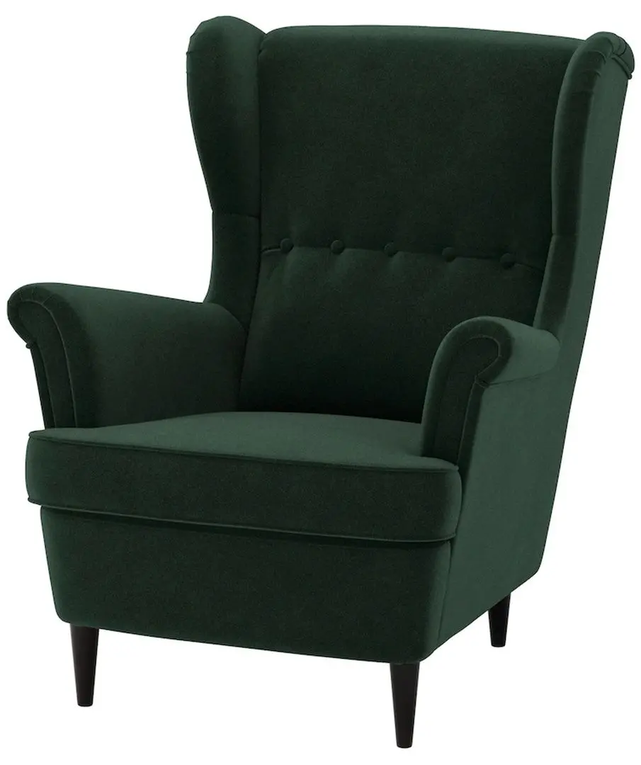 Fotoliu cu puf Ikea Strandmon/Djuparp (Verde inchis)