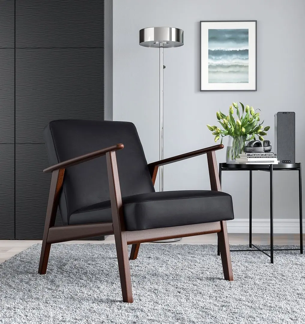 Fotoliu Ikea Ekenaset/Jonsbyn (Negru)