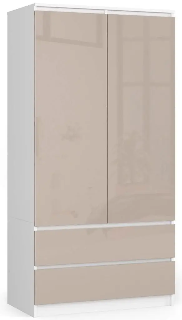 Шкаф Akord S90 2D2SZ (White/Cappuccino Gloss)