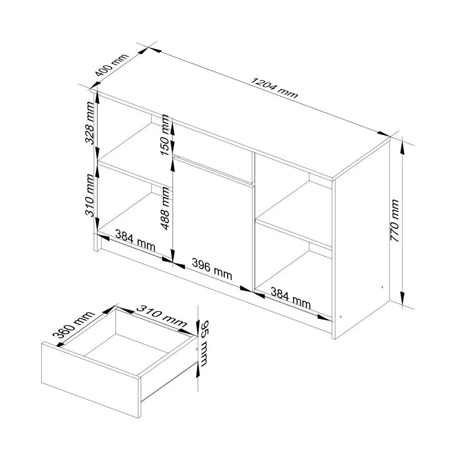 Tumba Akord B-17 1SZ1D (Sonoma Oak/White)
