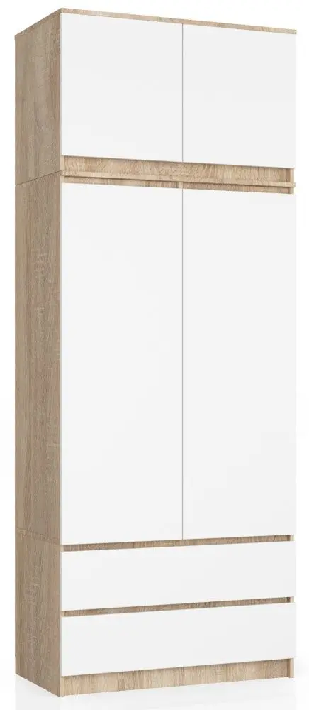 Dulap cu mezanin Akord S90 2D2SZ (Sonoma Oak/White)