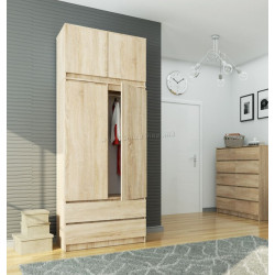 Шкаф с антресолью Akord S90 2D2SZ (Sonoma Oak)