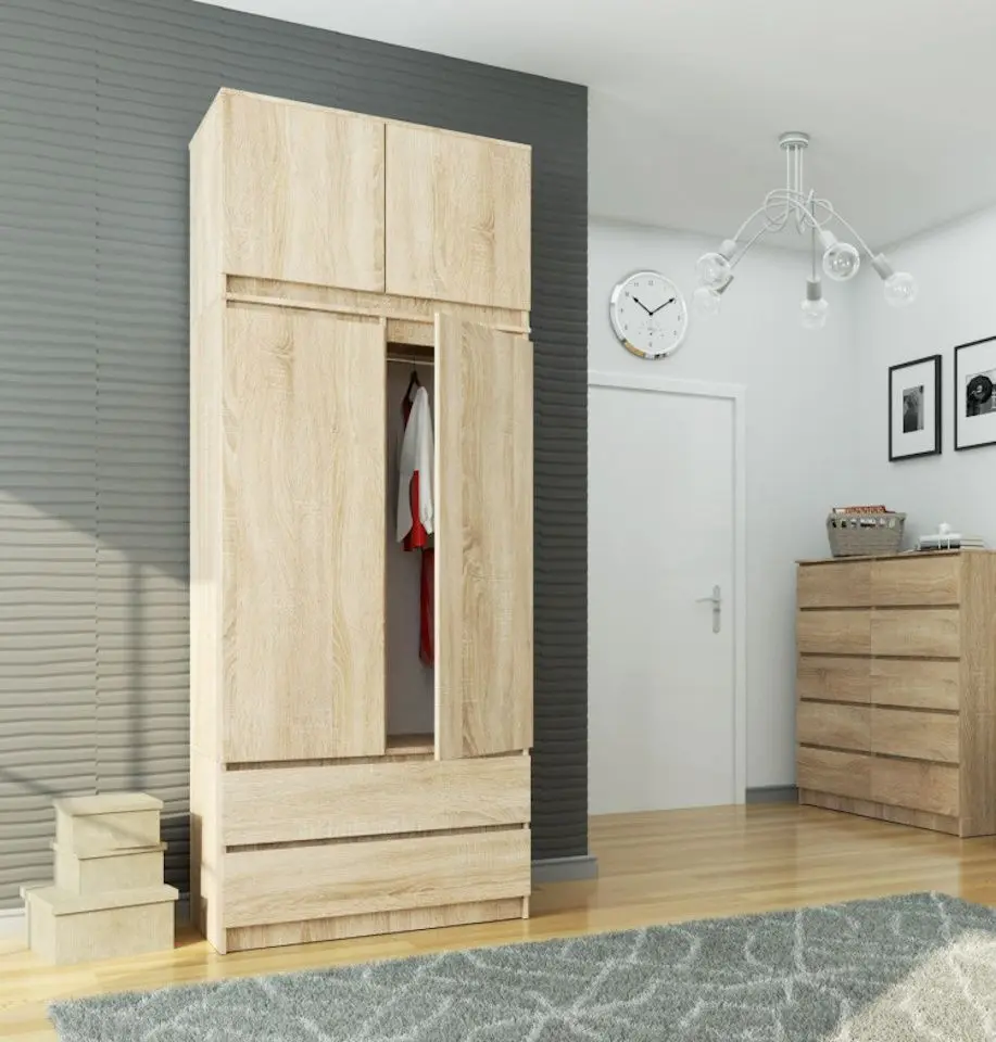 Dulap cu mezanin Akord S90 2D2SZ (Sonoma Oak)