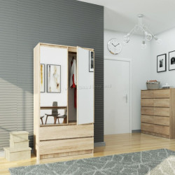 Шкаф Akord S90 2D2SZ 2 Lustro (Sonoma Oak)