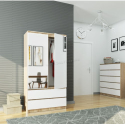 Шкаф Akord S90 2D2SZ 2 Lustro (Sonoma Oak/White)