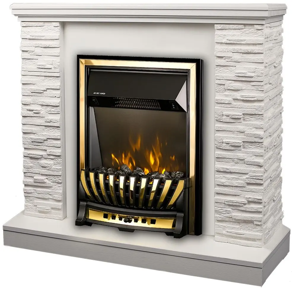 Каминокомплект Rock с очагом Meridian (White)