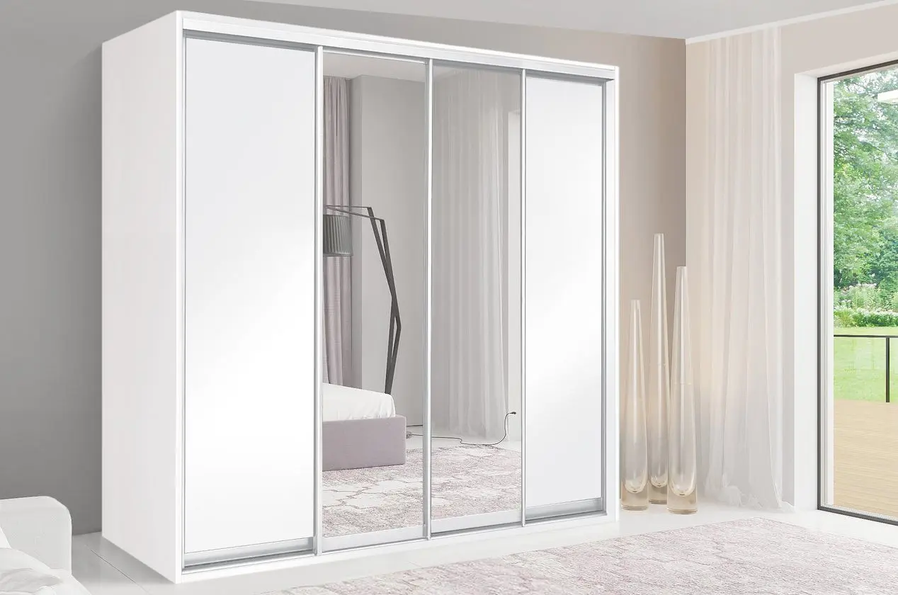 Шкаф-купе Modern Braun Top 4 238x210x60 2 зеркала/2 ДСП (White)