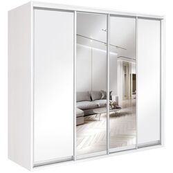 Шкаф-купе Modern Braun Top 4 238x210x60 2 зеркала/2 ДСП (White) Thumb