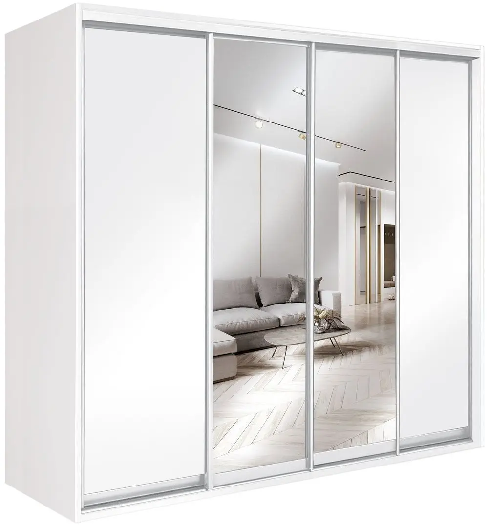 Шкаф-купе Modern Braun Top 4 238x210x60 2 зеркала/2 ДСП (White)
