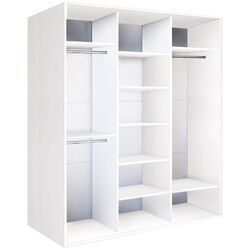 Шкаф-купе Modern Braun Top 3 179x210x60 1 зеркало/2 ДСП (White) Thumb