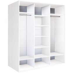 Шкаф-купе Modern Braun Top 3 179x210x60 1 зеркало/2 ДСП (White) Thumb