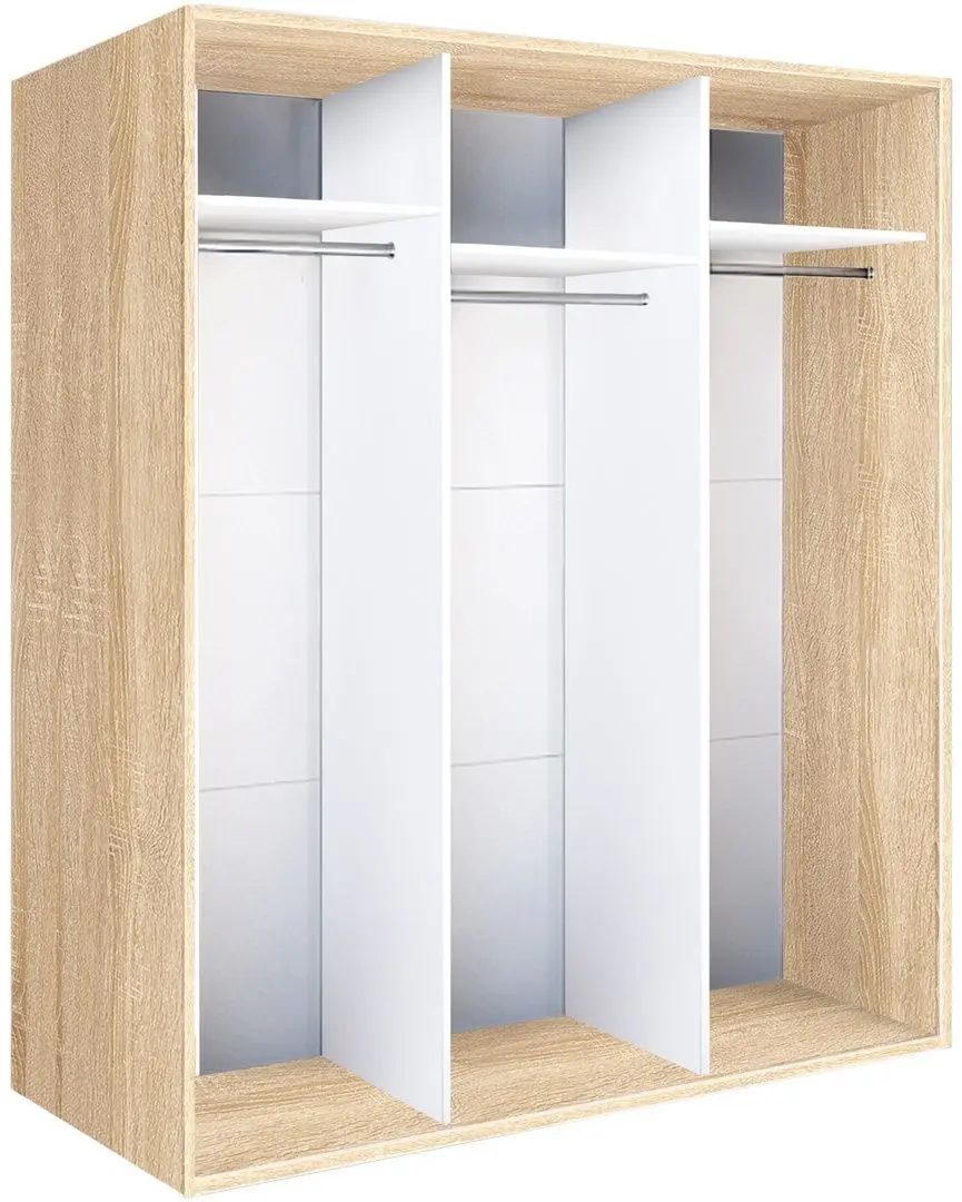 Шкаф-купе Modern Braun Top 3 179x210x60 1 зеркало/2 ДСП (Sonoma Oak)