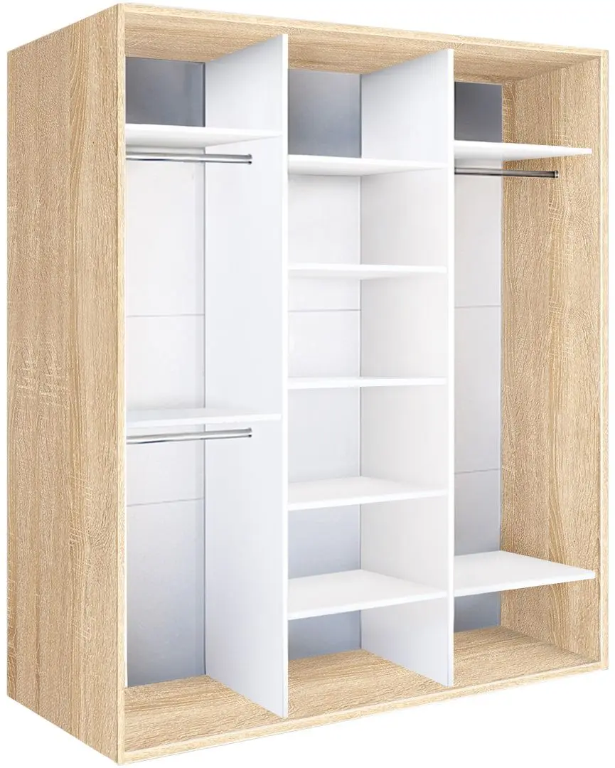 Шкаф-купе Modern Braun Top 3 179x210x60 1 зеркало/2 ДСП (Sonoma Oak)