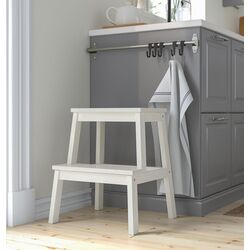 Scaun-scara Ikea Bekvam (Alb)