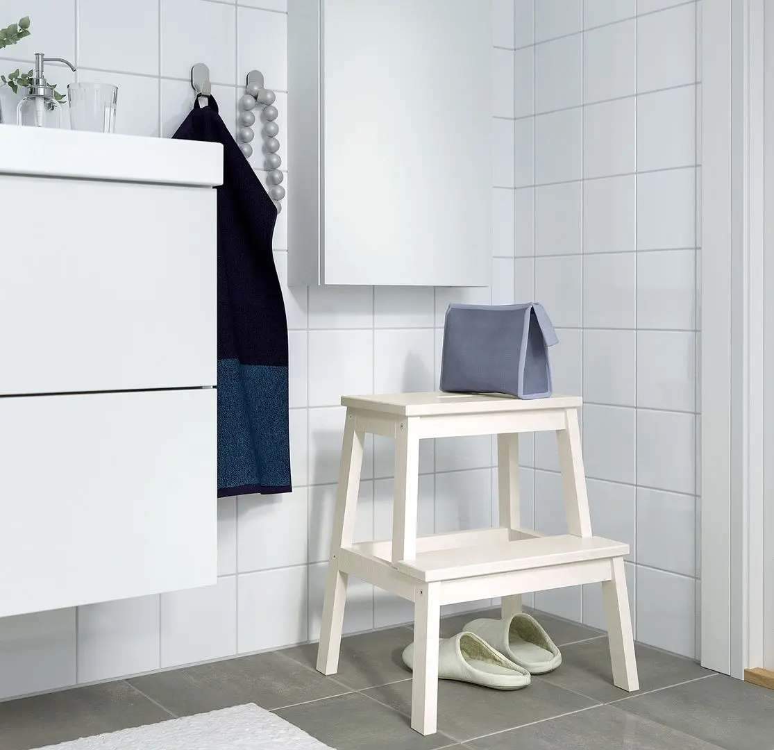 Scaun-scara Ikea Bekvam (Alb)