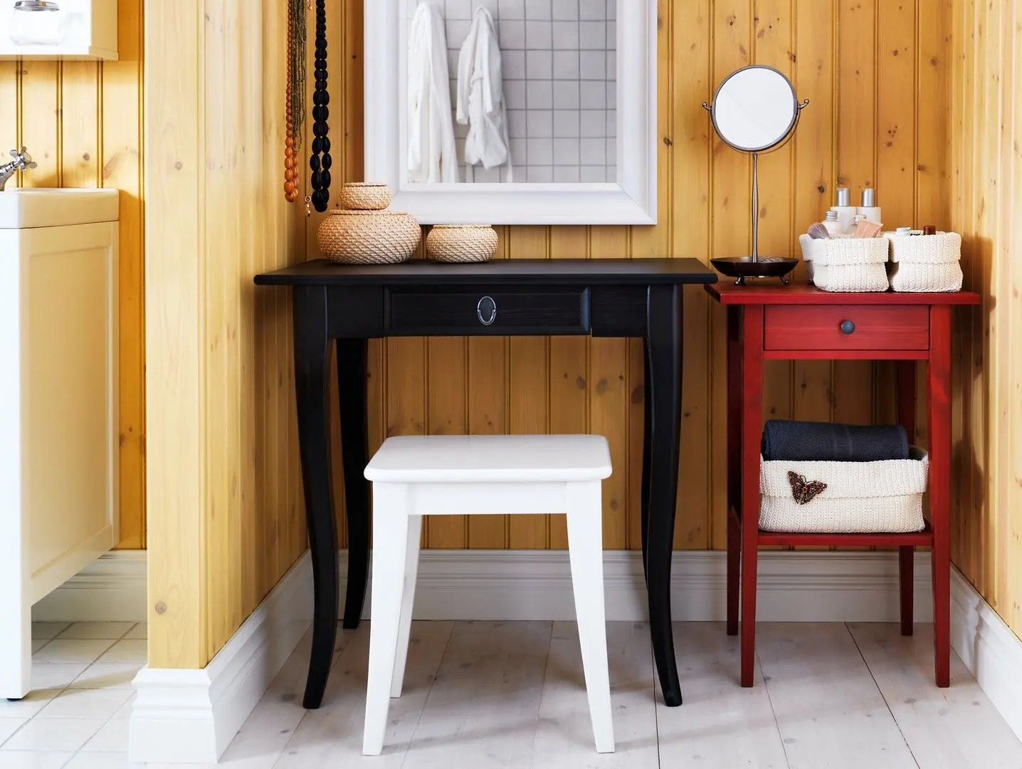 Taburet Ikea Ingolf (Alb) - 5