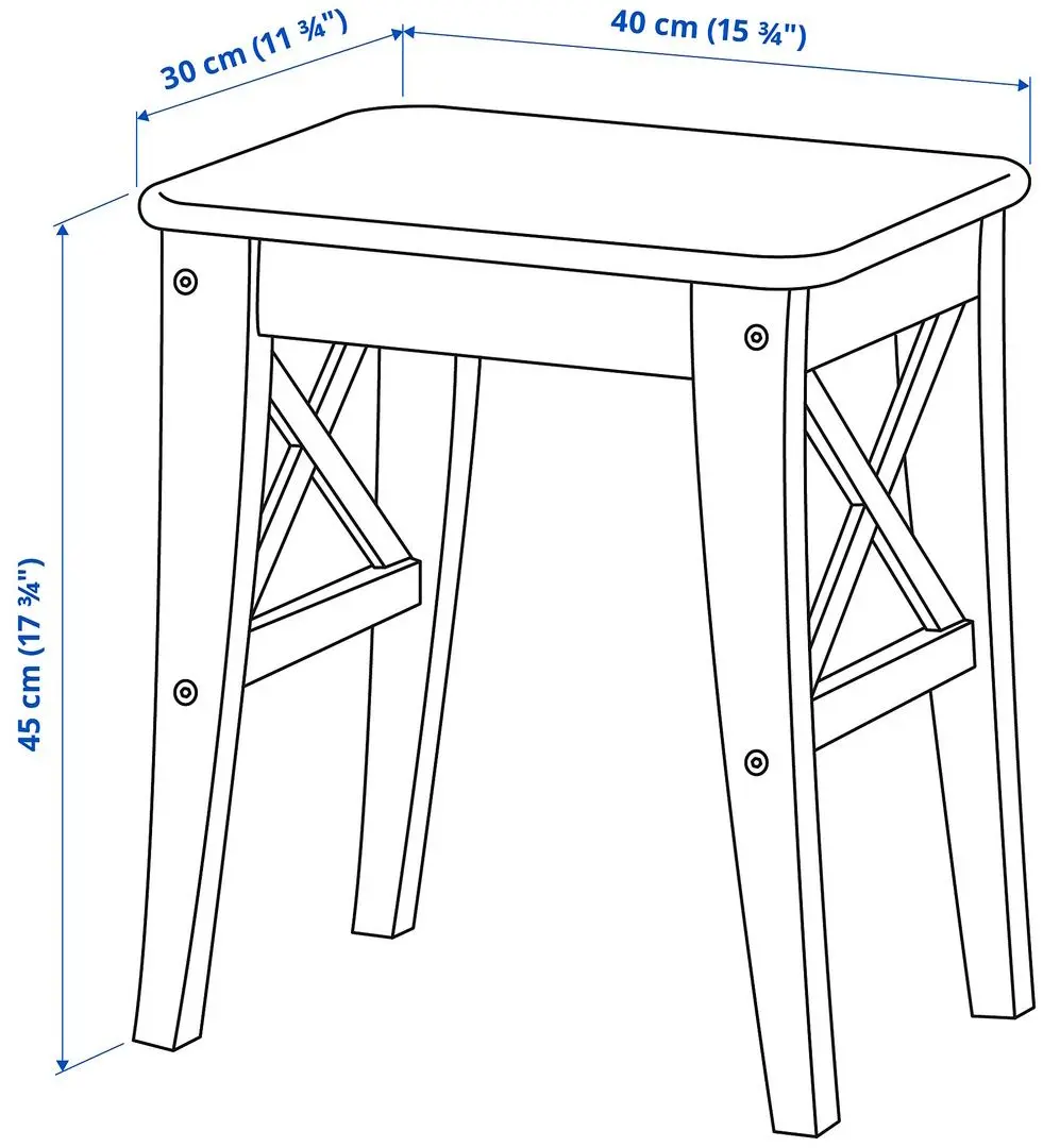 Taburet Ikea Ingolf (Alb) - 7