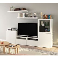 Living Ikea Besta/Lack 240x42x129 (Alb) Thumb