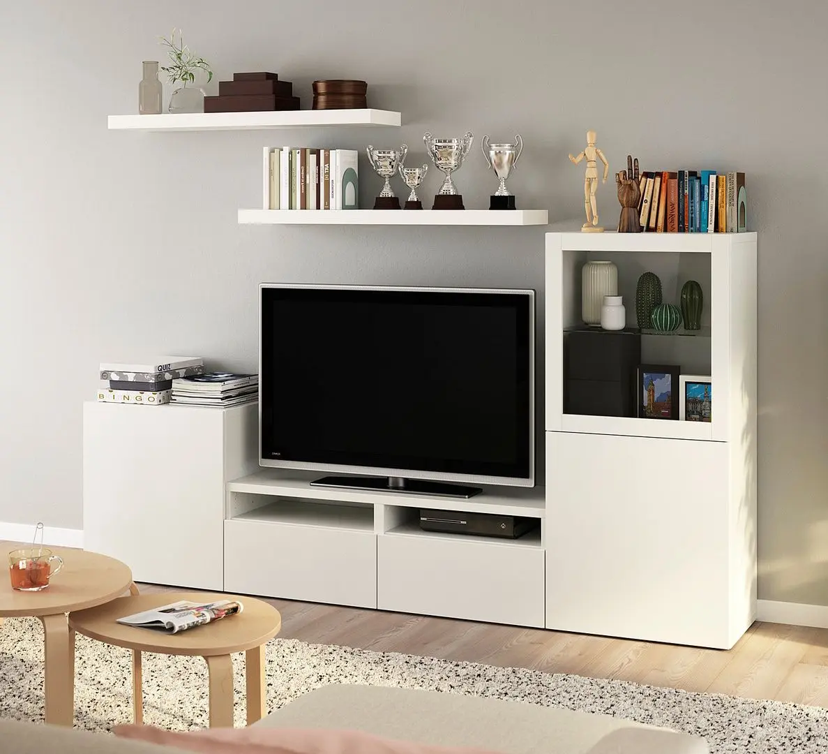 Living Ikea Besta/Lack 240x42x129 (Alb)
