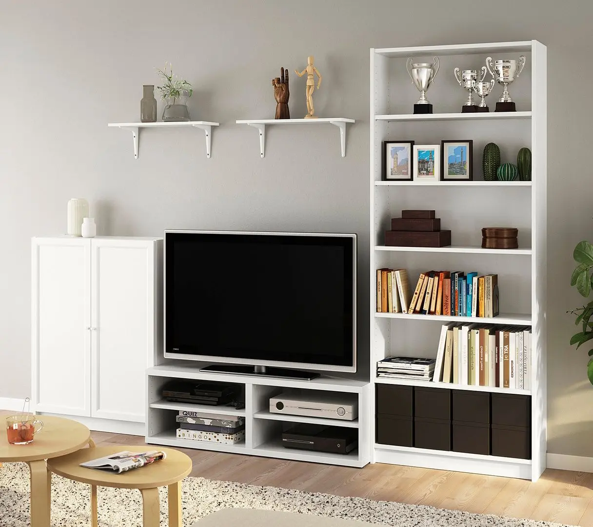 Living Ikea Billy/Besta 280x40x202 (Alb)
