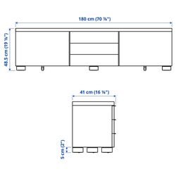 Тумба РТВ Ikea Besta Burs 180x41x49 (Глянцевый Белый) Thumb