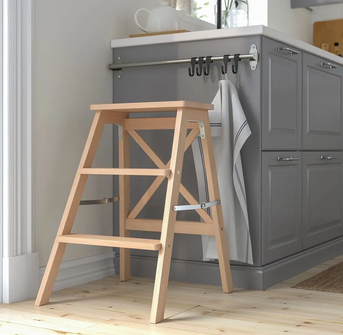 Scaun-scara Ikea Bekvam 3 trepte 63cm (Fag)