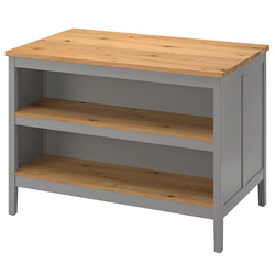 Insula bucatarie Ikea Tornviken 126x77 (Gri/Stejar) Thumb