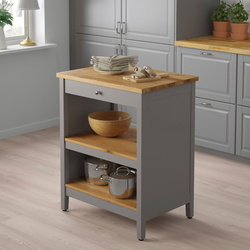 Insula bucatarie Ikea Tornviken 72x52 (Gri/Stejar) Thumb