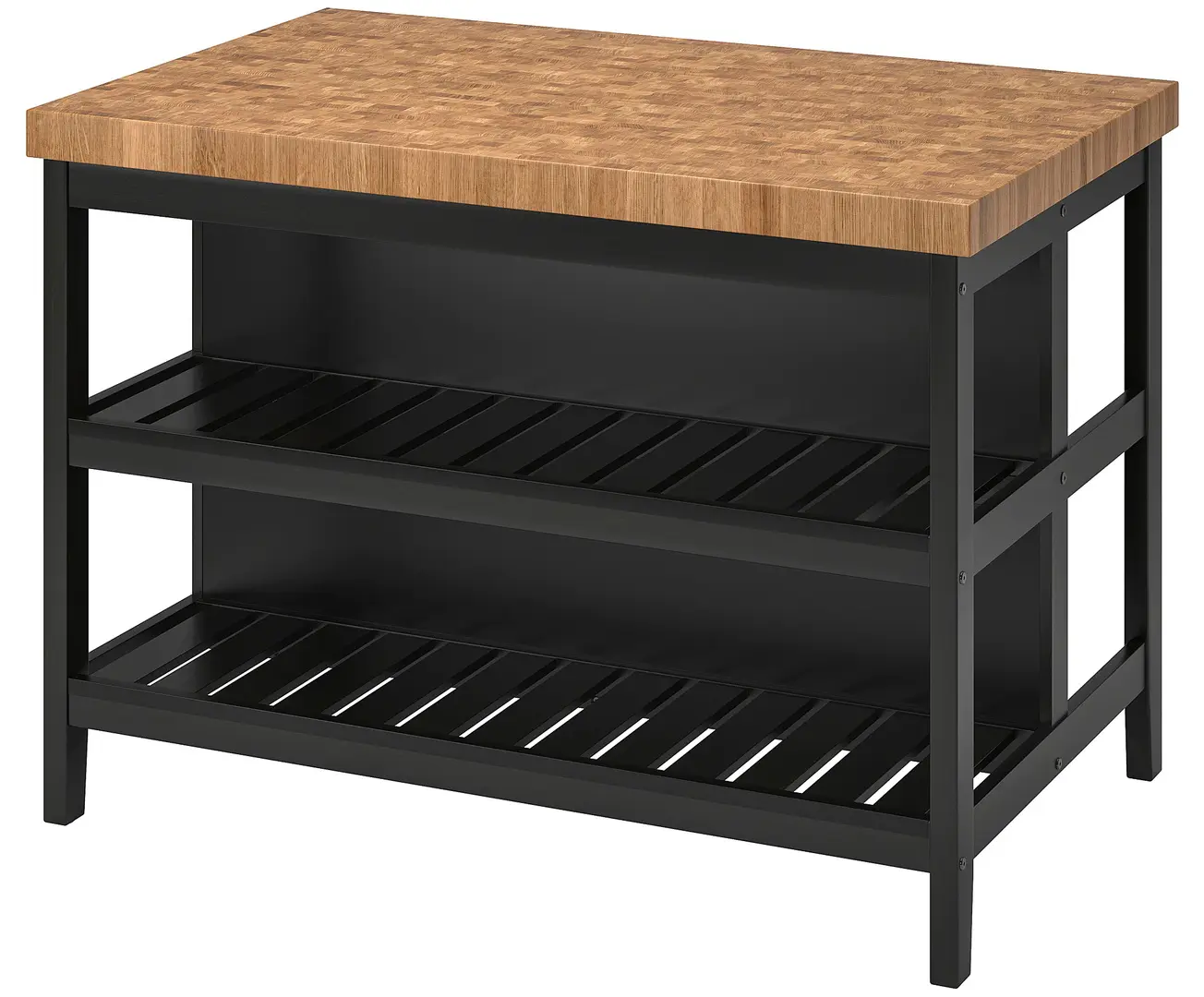 Insula bucatarie Ikea Vadholma 126x79x90 (Negru/Stejar)