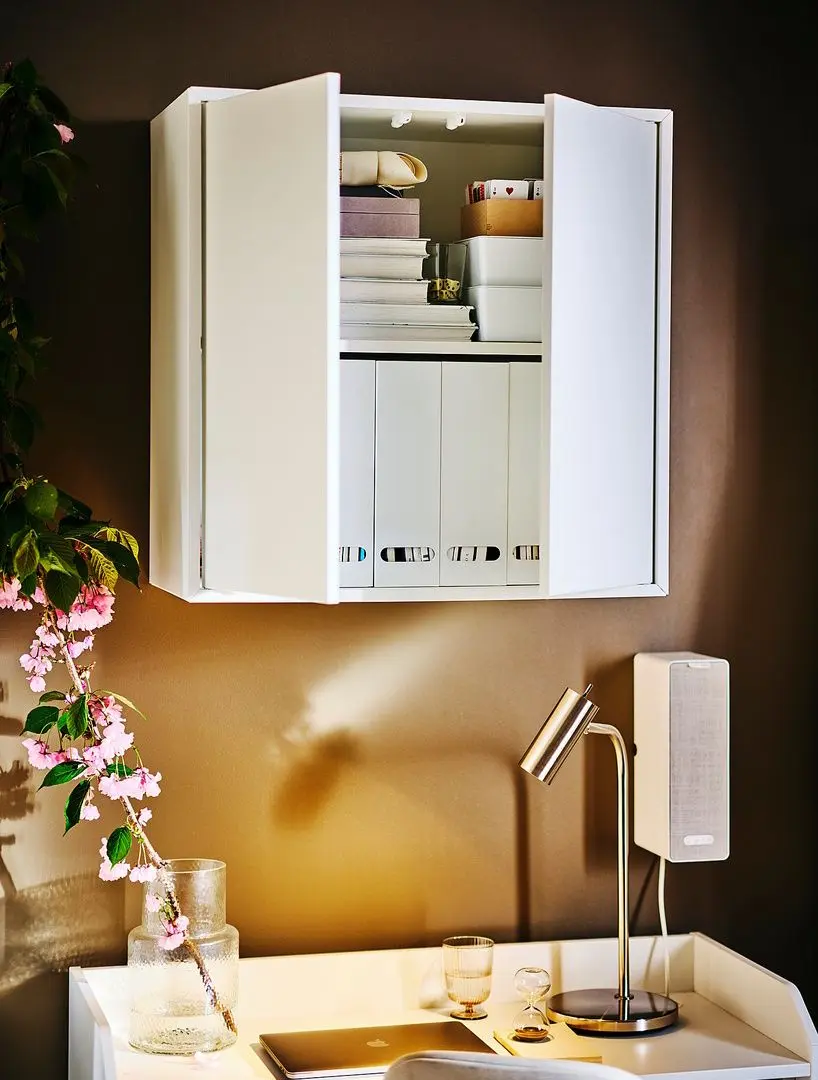 Dulap Ikea Eket cu 2 usi/1 polita 70x35x70 (Alb)