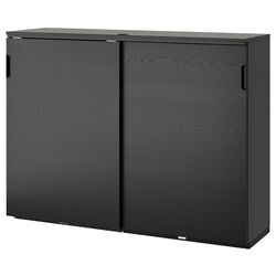 Tumba Ikea Galant usi glisante 160x120 (Furnir Frasin Vopsit Negru) Thumb