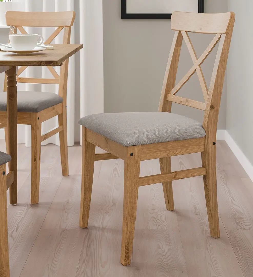 Scaun Ikea Ingolf/Nolhaga (Aspect antichizat/Gri-bej)