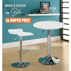 Комплект барной мебели Tempo Kondela Brany 2 New + Laria New 1+2 (White)