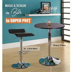 Комплект барной мебели Tempo Kondela Brany 2 New + Laria New 1+2 (Black)
