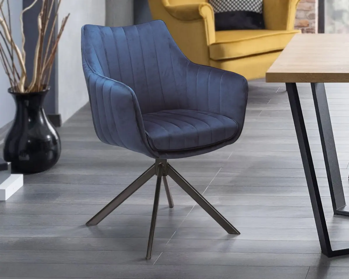 Стул Signal Azalia Velvet (Navy Blue/Black)