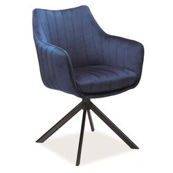 Стул Signal Azalia Velvet (Navy Blue/Black) Thumb