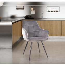 Scaun Signal Lilia Velvet (Black/Gray)