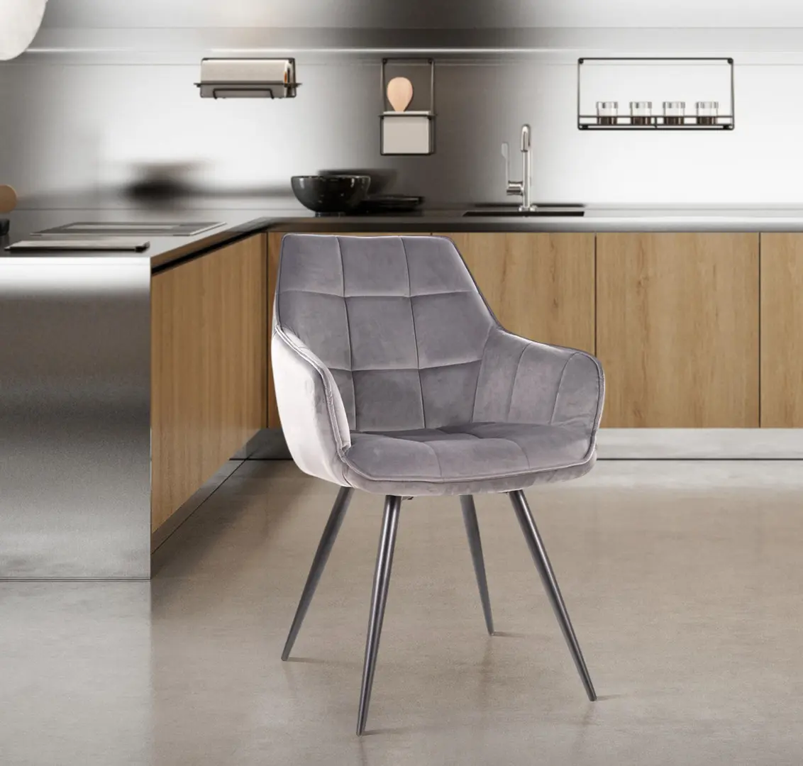 Scaun Signal Lilia Velvet (Black/Gray)