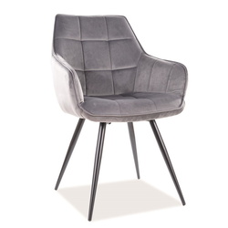 Scaun Signal Lilia Velvet (Black/Gray) Thumb