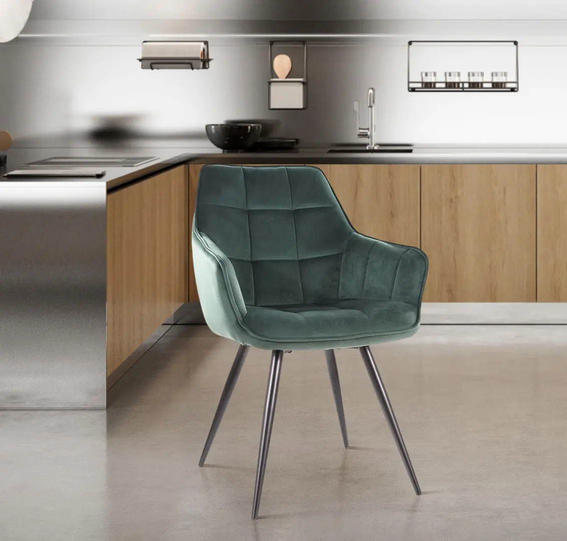 Scaun Signal Lilia Velvet (Black/Green)