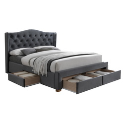 Кровать Signal Aspen II Velvet 160x200 (Gray/Oak) Thumb