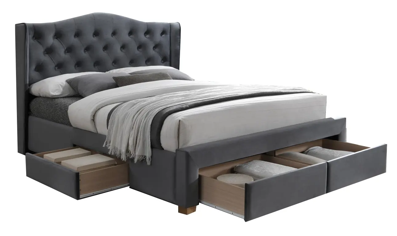 Кровать Signal Aspen II Velvet 160x200 (Gray/Oak) - 3