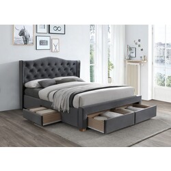 Кровать Signal Aspen II Velvet 160x200 (Gray/Oak)