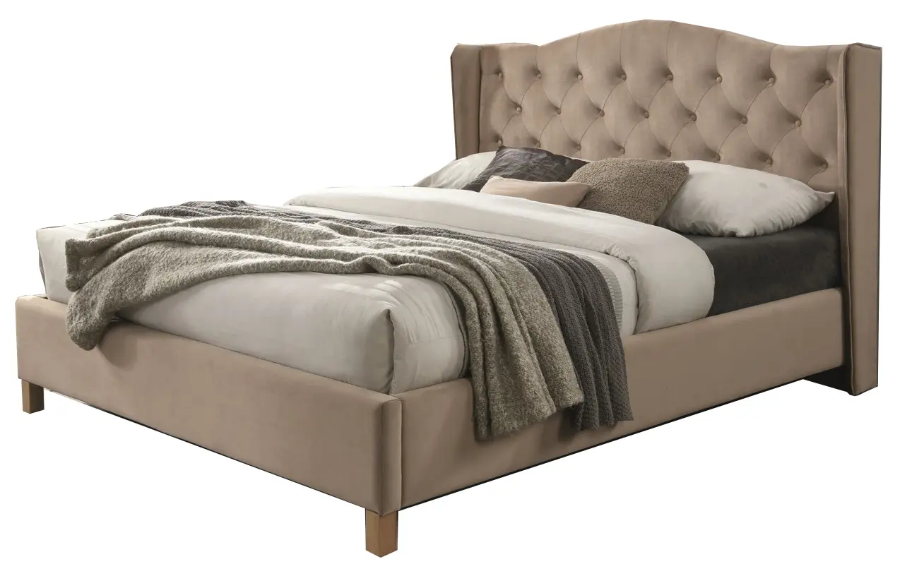 Кровать Signal Aspen Velvet 160x200 (Beige/Oak)