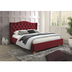 Кровать Signal Aspen Velvet 160x200 (Burgundy/Oak)
