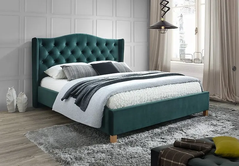 Кровать Signal Aspen Velvet 160x200 (Green/Oak)