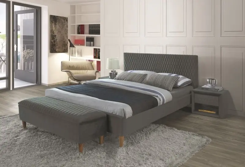 Pat Signal Azurro Velvet 160x200 (Gray/Oak)